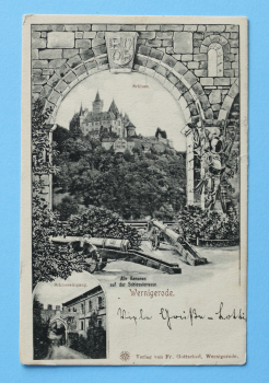 Ansichtskarte AK Wernigerode 1910 Schloss Eingbang Kanonen Architektur Ortsansicht Sachsen Anhalt
